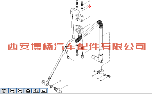 612600112705潍柴WP10卡车增压器进油管组件