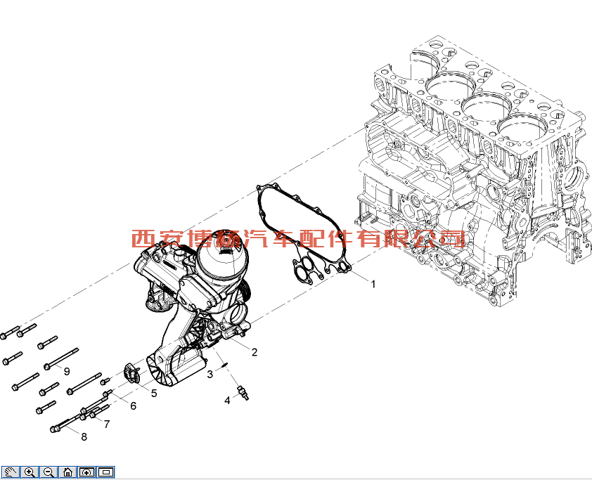 611600070176潍柴H发动机机油滤清器及冷却器总成 