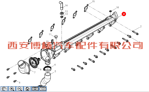 1000034479潍柴WP10天然气发动机出水管组件